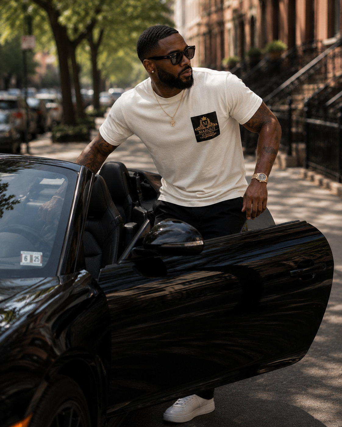 Marqui Xclusives Premium Leather Patch Tee