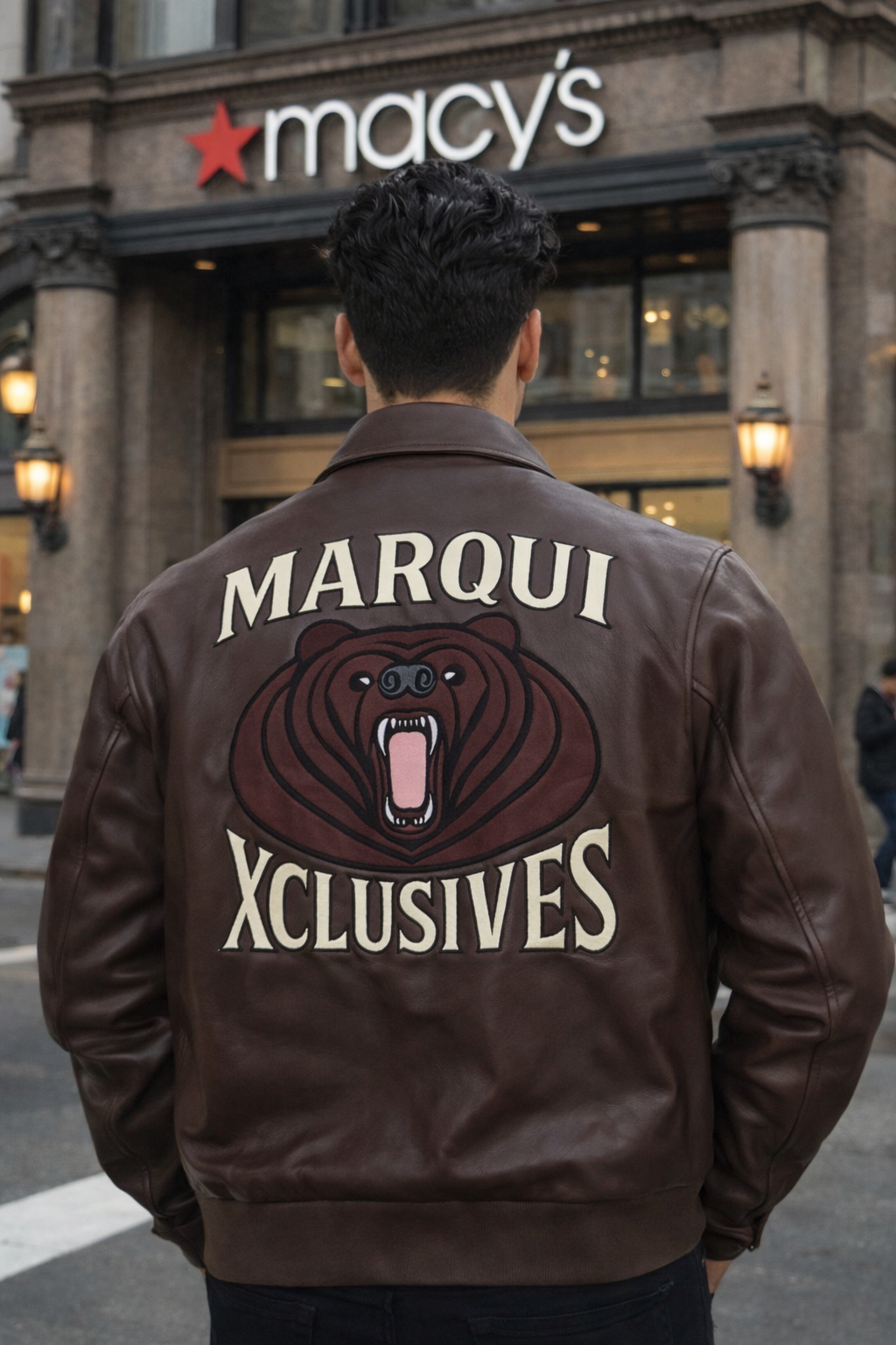 Marqui Xclusives Zip-Sleeve Leather Jacket