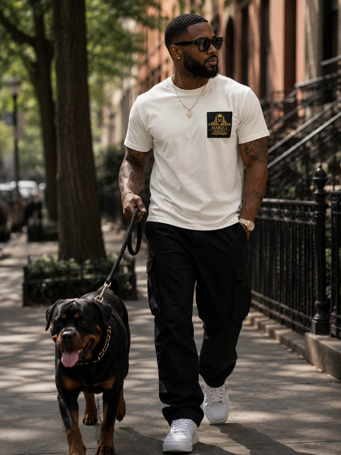 Marqui Xclusives Premium Leather Patch Tee