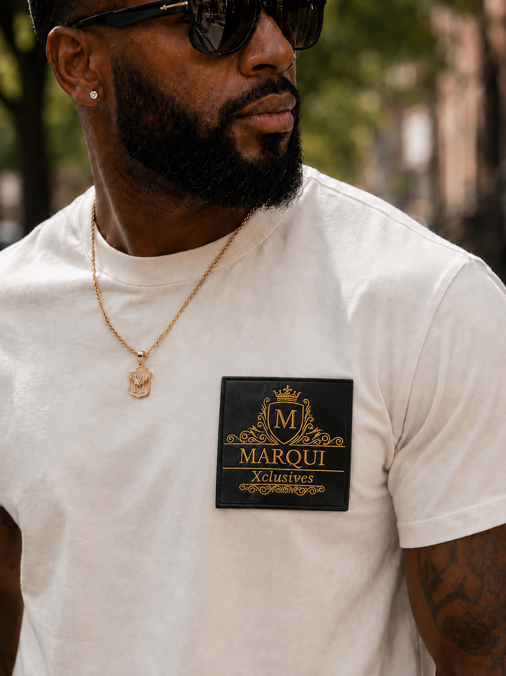 Marqui Xclusives Premium Leather Patch Tee